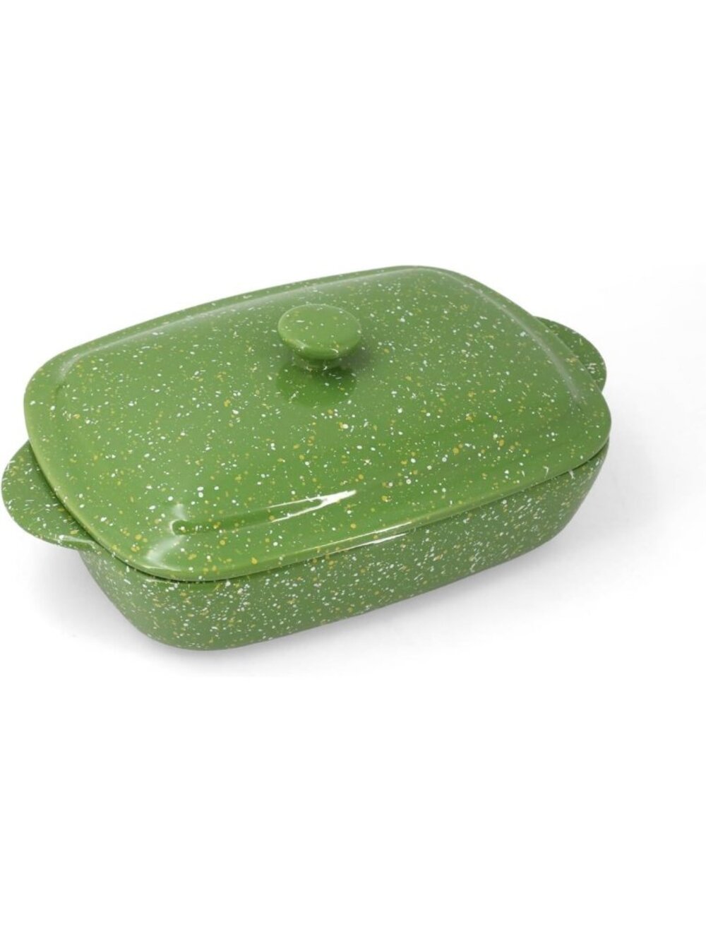 Green Ceramic Casserole Baking Dish with Lid - 1 Qt Oven Safe Cookware